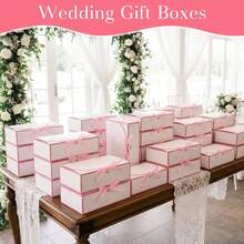 Gift Box Set With Lid, Includes DIY Greeting Card And Raffia, Suitable For Bridesmaid Invitation, Wedding, Birthday Gift, Baby Shower, Party, Valentine's Day Gift, Packaging, Birthday, DIY, Cosmetic Storage, Graduation Gift, Wedding Party Decoration - Multiple Styles - View 2