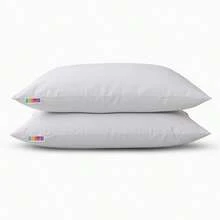 مجموعة وسائد DaySoft من السيليكون الدقيق 2 عبوة 600 جرام وسائد نوم ناعمة 50x70 سم - أيام بالألوان - مصنوعة في تركيا - أبيض - مشاهدة 2