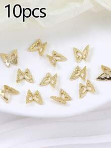 10pcs/50pcs/100pcs Nail Art Nail Charm Nail Accessories Y2K Style Three Dimensional Luxury Hollow Butterfly Mixed Material Pack DIY Handmade Decorations, Bags, Phone Cases, Cups, Clothes, Shoes - Multicolor - View 5