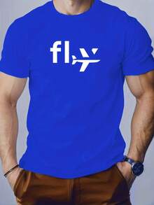 Men's Airplane Pattern Summer Casual Crew Neck Short Sleeve T-Shirt - 白色 - 查看 11