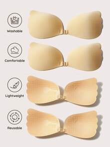 SHAPORA 2 Pairs Women's Drawstring Sticky Bra With Strapy,Push Up Lift And Strapless Backless Invisible Bra, Lingerie For Wedding Dress,Dairly, Party, - Multicolor - View 2
