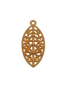 20 buah liontin daun ukuran 27x12mm untuk pembuatan perhiasan DIY, kalung, gantungan kunci, rantai ponsel, gelang, aksesoris pembuatan kerajinan tangan. - Daun-daun - View 4