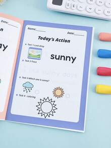 Cute Children's Sentence Description Practice Book English Handwriting Training & Learning Activity Book Back To School Season Learning Tracing Book Teacher Reward Copybook - Multicolor - View 3
