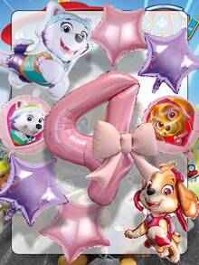 Paw Patrol 汪汪隊 9件/套 生日氣球 40英吋大字母主題派對裝飾，包含 Skye 卡通角色氣球、Skye 加厚乳膠漂浮氣球，適合派對使用 - 天天珠珠Plus - 查看 6