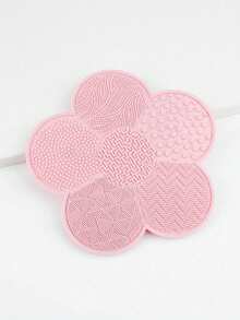 1pc Flower-Shaped Silicone Brush Cleaning Pad With Suction Cup, Portable Makeup Brush Cleaner, Valentine's Day Birthday Gift, Party Favor - Multicolor - View 9