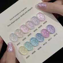 MISS MIANEL 10ML 1pc 仙女夢幻閃鑽凝膠指甲油 2026夏季新品熱銷 高密度超亮虹彩閃粉指甲油 粉色指甲 藍色指甲 綠色指甲 適用於腳趾甲 - 彩色 - 查看 3