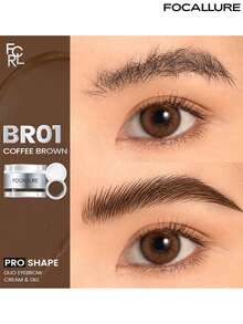 FOCALLURE 2.5g+2.5g Colored Eyebrow Pomade + Transparent Eyebrow Wax 2-In-1, Eyebrow Filling & Shaping, High Pigment, Long-Lasting & Smudge-Proof, Volumizing & Enhancing, Creamy Smooth Texture, No Clumping, Waterproof & Sweat-Proof - BR01# COFFEE BROWN - View 2