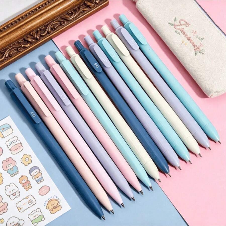 6pcs Morandi Color Pencil Set, Lightweight Retractable 0.5/0.7mm, Suitable For Drawing, Students, Comfortable Grip, Back To School - Sets - View 1