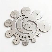 CINEYO 1pc/2pcs Stainless Steel Radius Gauge, 11-In-1 Multifunction Circle Template Ruler, Center Arc Finding Tool, Leather Processing, Model Making, Leather Edge & Circle Cutting Template Guide, Protractor, Angle Ruler - AAA - View 11