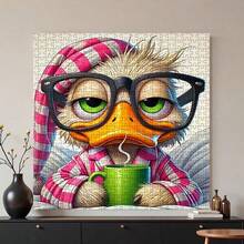 500pcs Adult Mini Jigsaw Puzzle Box - Precision Cut, Adult Challenge Level Difficulty, Scratch-Resistant Material. Featuring Cute "Pajama Duck" Theme, Suitable For Adult Stress Relief, Family Entertainment, DIY Home Decor, Art Collection, Creative Gift For Halloween, Christmas And Brain Challenge, Enjoy Focus And Achievement In Assembly. - Multicolor - View 5