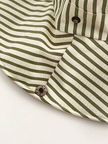 Wide Brim Striped Bucket Hat Beach Vacation Sun Hat Vintage Patchwork Contrast Color Drawstring Large Brim Bucket Hat Boho Vacay Spring Summer Sun Hat Bright Monochromatic Looks Tie-Up Sun Protection Hat Travel UV Protection - Striped Color Blocking - View 7
