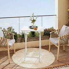 2 Set Folding Side Tables Industrial Metal Frame Rustic Brown TV Tray Table For Eating Laptop Coffee Sofa End Table Small Space Living Room - White - View 5