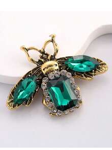 1pc New Rhinestone Brooch Cute Creative Bee Anti-Exposure Corsage Personalized Colorful Pin Suit Clothing Accessory - Bee Anti-exposure Corsage - View 5