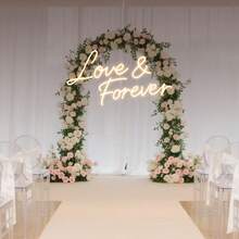 Letrero de Neón LED Love & Forever de 12 Colores, Luz de Neón Acrílica con Cita Romántica Ajustable, Lámpara Decorativa Colgante de Pared Alimentada por USB para Dormitorio, Boda, Fiesta, Aniversario, Bar, Cafetería, Decoración Ideal para el Dulce Hogar y Regalo de Festival para Amantes & Decoración Interior - Amor y para siempre - Ver 5