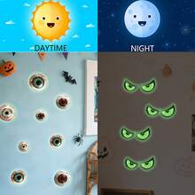 1pc Halloween Eyeball Eye Glow-In-The-Dark Wall Sticker, Self-Adhesive Removable, Suitable For Party Decoration, Fun Style Home Decor - Glow-in-the-dark Stickers - View 8