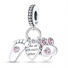 1 pièce pendentif en argent sterling S925 blanc phosphorescent, rose, aile, étoile, lune, ange, nœud, flèche, cœur, LOVE, compagnon, patte mignonne, pied, feu, énergie, convient pour bracelet original, collier, porte-clés, fabrication de pendentif DIY, cadeau pour femme, convient pour anniversaire, fête, cadeau de vacances - Rose bonbon - Voir 19
