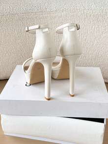 Women's New Round Toe High Heel Sandals, Versatile Fashion Party Date Sandals, Sexy Daily Commute Wedding Banquet High Heel Platform Sandals - Beige - View 12