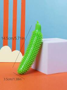 TPR Textured Cucumber Pet Chew Stick, Durable Bite-Resistant Teething & Dental Cleaning Toy For Dogs, Suitable For All Sizes, Boredom Relief/Teeth Cleaning - Multicolor - View 17