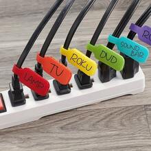 8/16/32pcs Colorful Reusable Cable Ties With Write-On Labels, Adjustable Wire Organizer Straps For Cord Management, Cable Identification, Home Office Desk Setup & Electronic Accessories Storage - Multicolor - View 1