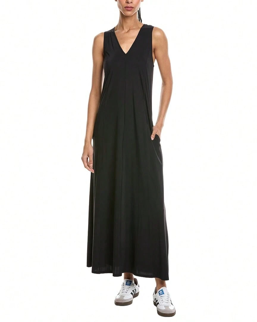 Sweaty Betty Explorer Ace V-Neck Maxi Dress - 黑色 - 查看 1