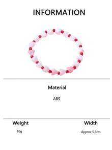 1pc/4pcs Pink Contrast Color Unique Handmade Beaded Bracelet Fashion Design Sweet Cool Hot Girl Women's Daily Wear Jewelry - Beaded Bracelet - View 9