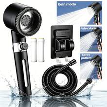 Cabezal de ducha de alta presión premium con 3 modos de rociado, función de apagado con un toque, filtro de cuidado de la piel desmontable, manguera de extensión flexible y soporte sin taladro, perfecto para hogares con baja presión de agua - cabezal de ducha - View 12