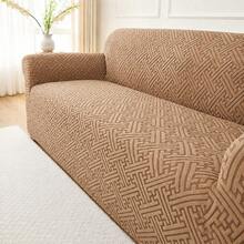 Premium Minimalist Jacquard Sofa Cover, Soft & Skin-Friendly, 360° Full Coverage Elastic Sofa Slipcover With Foam Fixing Strips For Enhanced Non-Slip, Machine Washable - Camel - View 8