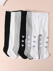6 Pasang Celana Ketat Bayi Perempuan Warna Polos Motif Hati yang Lucu, Legging Lembut dan Nyaman, Cocok untuk Pemakaian Sehari-hari Anak Perempuan - MultiWarna - View 17