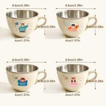304 Stainless Steel Water Cup With Handle, Cute Cartoon Pattern Double Wall Milk Coffee Cup Mug, Detachable Insulated Anti Scalding Drinking Cup Suitable For Students And Adults To Use In School, Office, Outdoor Camping, Picnic - Multicolor - View 18