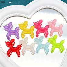12 Stück DIY Cartoon Ballon Hund Anhänger, zufällige Farben, niedliche bunte Acryl Hund Anhänger, geeignet zum Herstellen von Schlüsselanhängern, Handyhüllen - Verschiedenfarbig - Übersicht 5