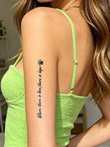 CAT QUEEN ART Herbal Juice Semi-Permanent Y2K Tattoo Sticker Romantic Line Rose Heartbeat Love Pattern 1-2 Weeks No Fading Wrist Shoulder Neck Body Skin Tattoo Sticker 1pc/Pack - Blue - View 2
