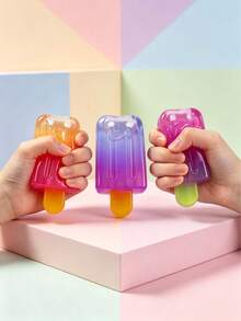 1pc Random Color Creative Popsicle Squeeze Ball, Deformable, Rebound, Kneadable, With Music Squeeze Function, Silent Anxiety Relief, Portable Sensory Vibration Stress Relief, Soothing And Improving Daily Mood, Ideal Holiday Gift - Multicolor - View 6