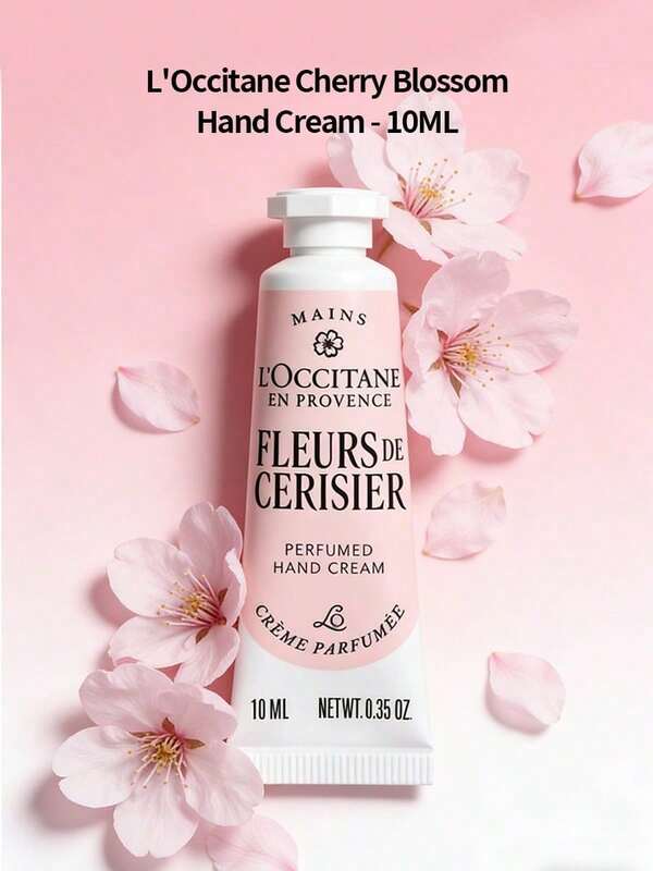 L'Occitane Cherry Blossom Hand Cream 10ml Portable Size - Luxurious Moisturizing Hand Cream, Floral Nourishing Cream, Specially Designed For Dry And Cracked Hands, Portable Travel, High-End Gift For Girlfriend And Mom, Essential Daily Hand Care, Exquisite Skincare Accessory, Elegant Floral Fragrance, Suitable For Work Commute And Daily Use