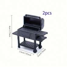 1 Set/2 Sets 1:30 Scale Dollhouse Mini BBQ Grill, Suitable For Role Play, Durable Metal, BBQ Accessories, - DIY Mini Photography Props/Living Room Scene Decoration, Perfect Gift - Multicolor - View 8