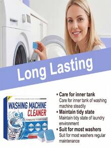Washing Machine Cleaning Tablets, Gentle Internal Cleaning, Stain Removal, Limescale Removal, Odor Elimination, Fresh Scent - Multicolor - View 4