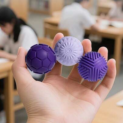 4/8 Pcs Magnetic Silicone Ball Set Multi-Color Black Green Pink Purple Stress Relief Toy Office Classroom Company Year-Round Use
