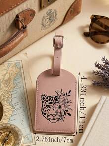 1pc Leopard And Floral Pattern Luggage Tag, PU Material, Carnival Cruise Luggage Tag, Personalized Luggage Tag, Cute Luggage Tag, Luggage Identification Tag, Address Card Boarding Pass, Portable Label, Travel And Outing Essential Card Holder Suitcase Tag, Flight University Suitcase Tag, Backpack Anti-Loss Privacy Protection - Multicolor - View 11