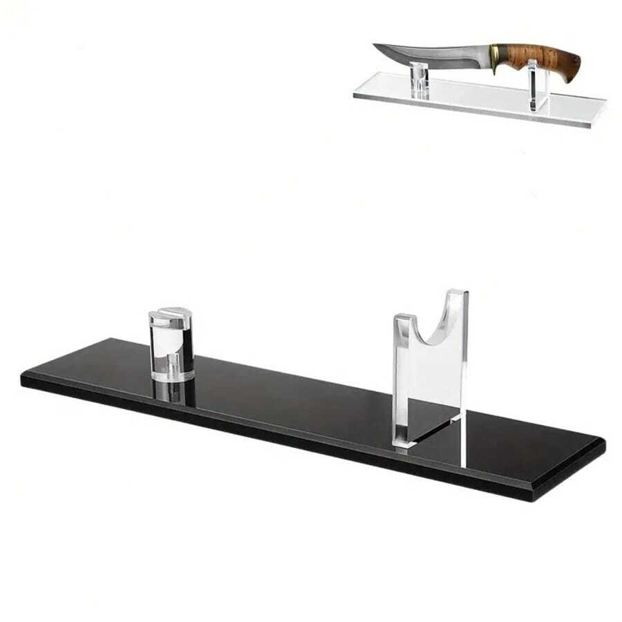 Présentoir en acrylique pour tailleurs, porte-couteau simple, support de rangement transparent pour tailleurs, présentoir pour tailleurs pour la décoration de la boutique à domicile, support en acrylique pour l'affichage des couteaux - Noir - Voir 1