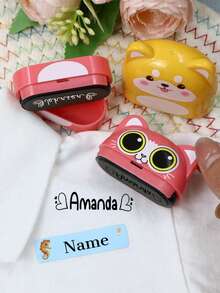 Custom Stamps, Personalized Stamp, Style Icon Self Inking Stamp With Matching Labels For Clothes Bags, Customized Text Design, Customizable Gift. - Style a - View 7