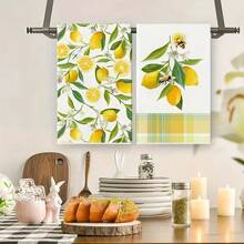 1/2/100pcs Luxury Kitchen Towels, Lemon & Bee Pattern Design, Multiple Sizes Available, Machine Washable, Heat Resistant, Highly Absorbent And Easy To Clean, Suitable For Party Decor, Coffee Table And Home Decoration - Multicolor - View 8