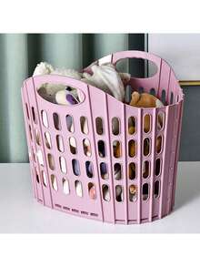 Household Foldable Laundry Basket, Large Capacity Space-Saving Design, Portable Durable Thickened Moisture-Proof, Clothes/Plush Toys Storage, Suitable For Bathroom Bedroom Living Room, Easy Foldable Storage Basket - Multicolor - View 10
