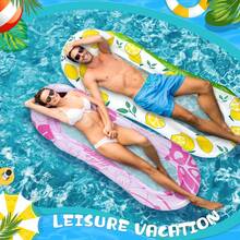 Comfortable Inflatable Water Hammock, Mesh Pool Floating Lounge Chair With Headrest, Suitable For Pool, Beach, Lake Summer Relaxation Floating Chair - Multicolor - View 4