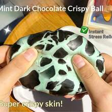 New Squishy Crunchy Stress Relief Handmade Ball Toy, Mint Dark Chocolate Design, Sound-Making Slow Rebound Shapeable Squeeze Toy, Suitable For Office And Teenagers Stress Relief, Children's Squeeze Toy, Gift For Friends - 彩色 - 查看 8