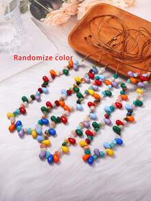 1pc Summer Fresh Ins Niche Luxury Dopamine Handmade Beaded Asymmetrical High-End Vacation Necklace - Dopamine Necklace - View 7
