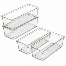 1/3/6pcs Acrylic Desktop Storage Box, Drawer-Style Combination Organizer, Cosmetic Storage, Suitable For Multiple Scenarios, Home Desktop And Drawer Organizer - Transparent - View 9