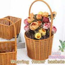 1個仿藤編花籃,紀念品禮品籃,鮮花插花籃,家居生活收納籃,手工仿藤編花籃,手編籃,田園風收納籃,收納架,花架 & 花籃,藤編手提籃,花籃,花盆,插花籃,田園手提籃,婚禮紀念品--手提花籃,手提水果籃,給家人和朋友的禮物,節日禮物,開學禮物,宿舍裝飾收納 - 彩色 - 查看 2