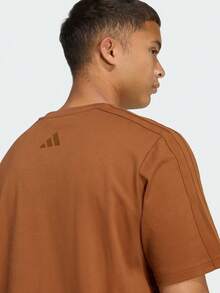 Adidas Men's M COFFEE PKT Knit Collarless Short Sleeve T-Shirt TKB4842 - Brown - View 6