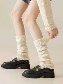 Calentadores de piernas de moda, cálidos, acanalados y plisados para otoño/invierno - Multicolor - Ver 6