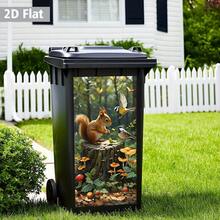 1 pieza Pegatina para Cubo de Basura, Calcomanía Decorativa de Pared Maravilla Floral, Adecuada para Cubo de Basura Creativo al Aire Libre, 2D Plana - A - Ver 7