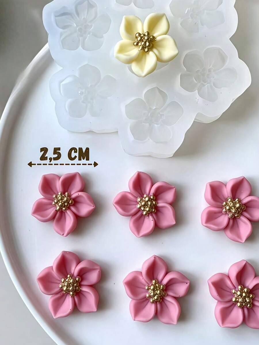 1pc/2pcs 3D Cherry Blossom Silicone Mold, Creative DIY Mold, Suitable For Aromatherapy Candles/Clay, Home Decor/Gift Accessories Epoxy Resin Mold, Handmade Casting Mold, Art Accessories Plaster Mold - 01-straight-eared Rabbit Tray Silicone Mold - View 1